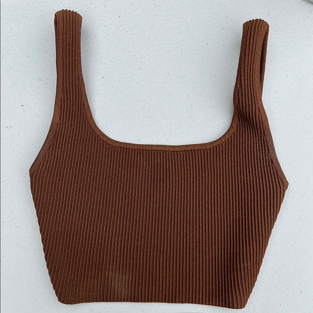 Aritzia Babaton Sculpt Top Brown XXS